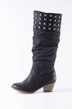 Kadın siyah deri çizme 