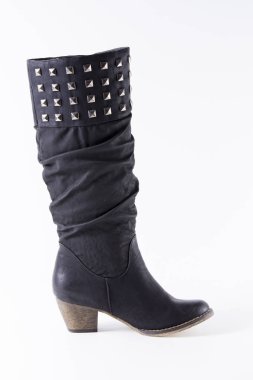 Kadın siyah deri çizme 