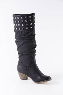 Kadın siyah deri çizme 