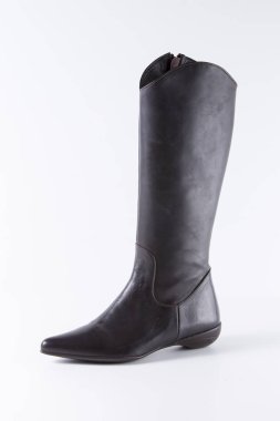 Kadın kahverengi deri çizme 