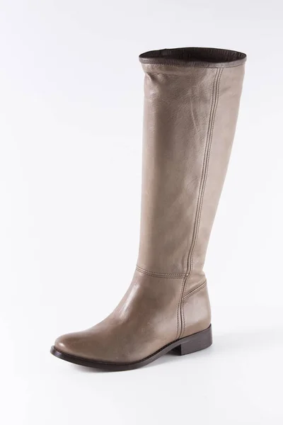 Bota de couro marrom feminino — Fotografia de Stock