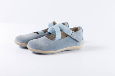 Kadın mavi deri ayakkabı