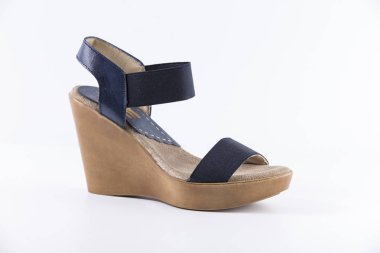 Kadın mavi deri sandalet