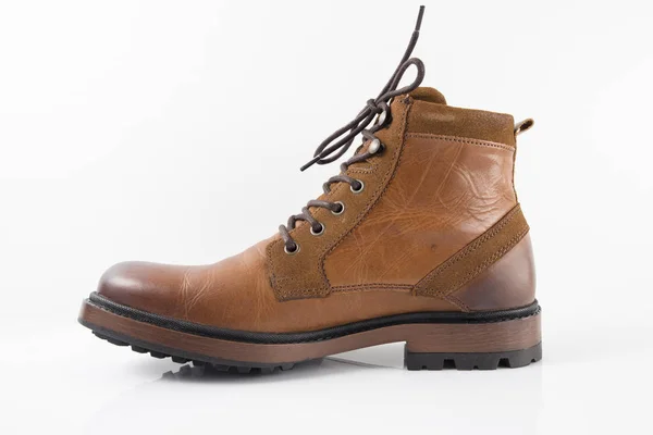 Male Brown Leather Boot — Stock Photo, Image