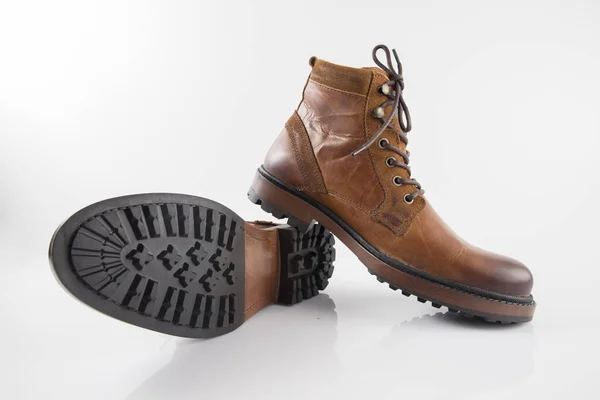 Male Brown Leather Boot — Stock Photo, Image