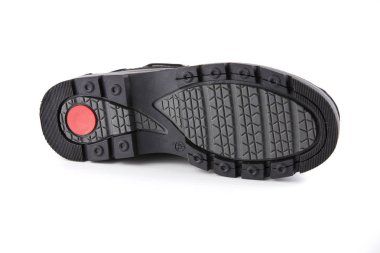 Beyaz arka planda siyah deri Erkek Ayakkabı