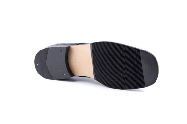 Beyaz arka planda siyah deri Erkek Ayakkabı