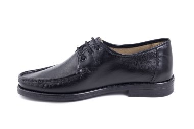 Beyaz arka planda siyah deri Erkek Ayakkabı