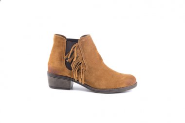 Kadın kahverengi deri çizme 