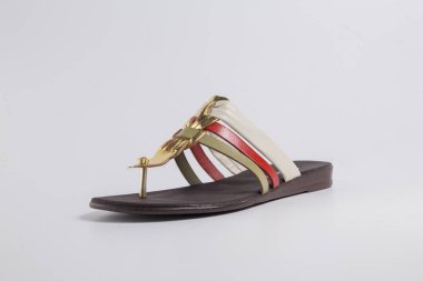 Kadın kahverengi deri terlik 