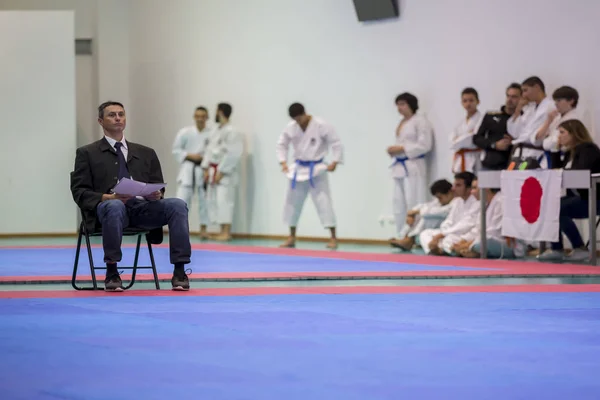 Karate händelse, festliga championship i sammanslutningen av Karate do Porto. — Stockfoto