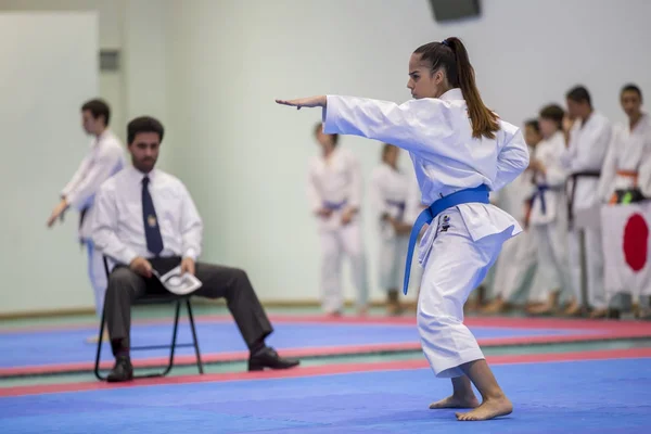 Karate evenement, feestelijke kampioenschap van de vereniging van de Karate do Porto. — Stockfoto