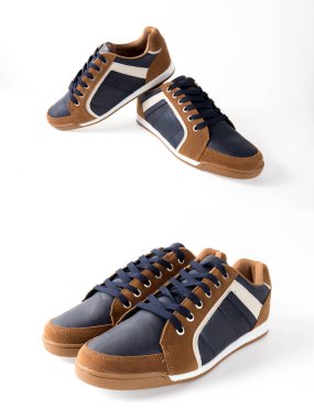 Grup izole arka planda, rahat ayakkabı ayakkabı.