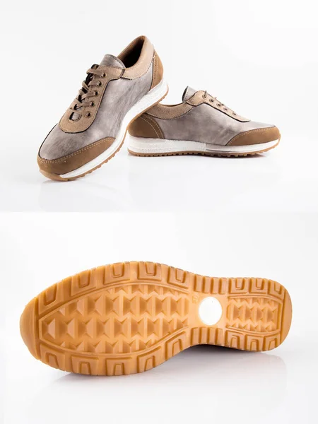Grupo Zapatos Sobre Fondo Blanco Producto Aislado Calzado — Foto de Stock