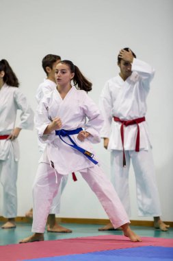 Bir Vila Nova de Gaia, Portekiz, 05 Kasım 2017: Karate olay, Karate Derneği kutlama Şampiyonası Porto, Vila Nova de Gaia, Portekiz Belediye pavyonu yılında düzenlenen musun.
