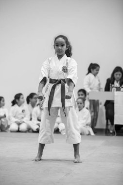 Bir Vila Nova de Gaia, Portekiz, 05 Kasım 2017: Karate olay, Karate Derneği kutlama Şampiyonası Porto, Vila Nova de Gaia, Portekiz Belediye pavyonu yılında düzenlenen musun.