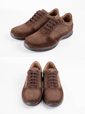 Beyaz arka plan, izole ürün, rahat ayakkabı erkek kahverengi deri şık Ayakkabı.