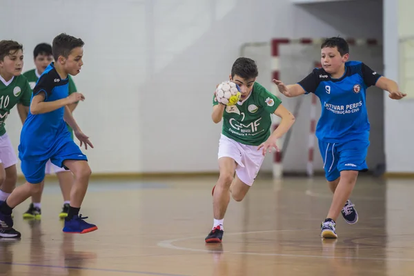 Viana Castelo Portugal Febrero 2020 Jugador Afifense Acción Contra Becas Imagen de stock