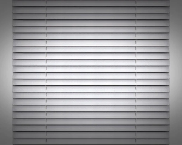 Silberne horizontale Jalousien Fensterdekoration Innenraum — Stockfoto