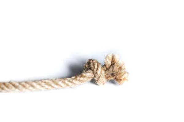 Мотузка з вузлом ізольована на білому тлі — стокове фото