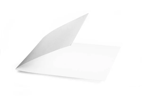 Folheto em branco isolado no fundo branco — Fotografia de Stock