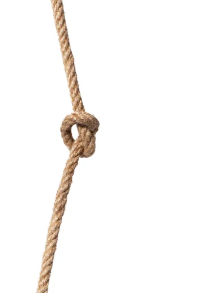 白い背景に分離された結び目ロープ — ストック写真