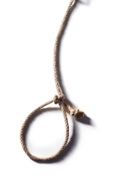 Hangman's noose deat sembolü, beyaz bir arka plan izole — Stok fotoğraf