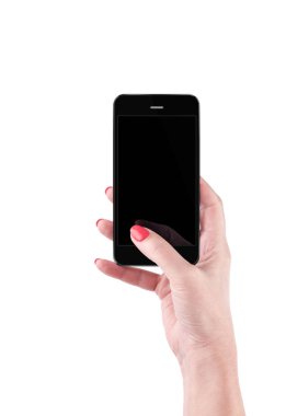 Kadın el ve bir akıllı telefon dokunmak