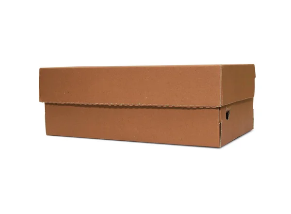 Cardboard box with lid isolated on white background — Stock Photo, Image