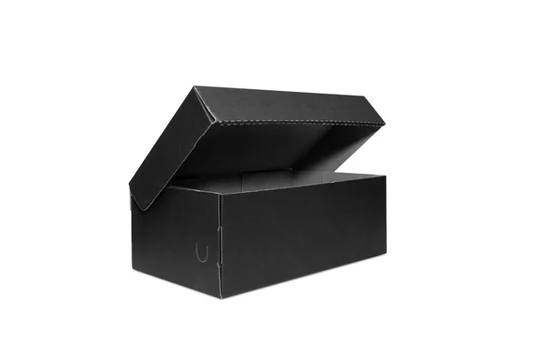 Caja de cartón con tapa aislada sobre fondo blanco —  Fotos de Stock