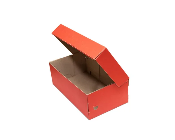 Cardboard box with lid isolated on white background — Stock Photo, Image