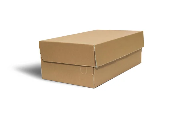 Cardboard box with lid isolated on white background Stock Photo