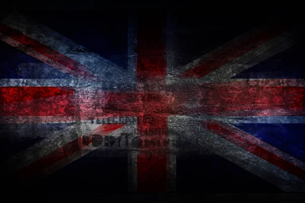 Grunge UK flag on stone texture background