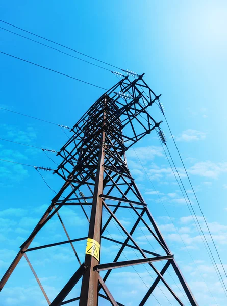 Power lines, transmission line tower