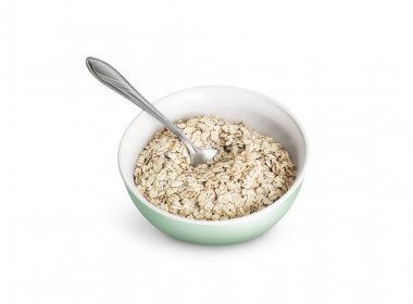 Yulaf ezmesi ya da yeşil bir kase kuru tahıl