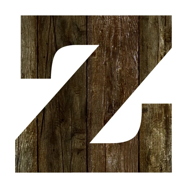 Régi fa deszka ábécé, szöveg Z — Stock Fotó