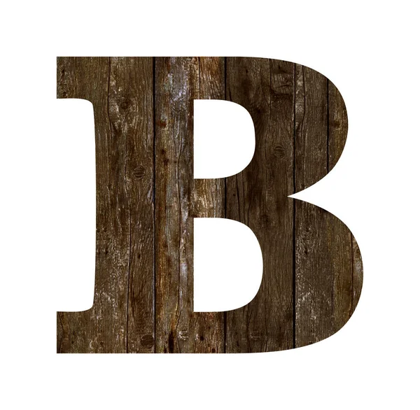 Old wooden planks alphabet, text B — Stock Photo, Image