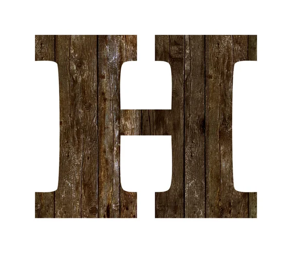 Alte Holzbohlen Alphabet, h — Stockfoto