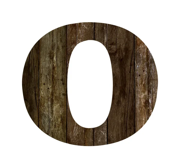 Old wooden planks alphabet, text O — Stock Photo, Image