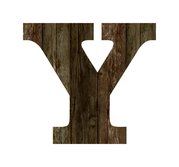 Stare drewniane deski alfabet, tekst Y — Zdjęcie stockowe