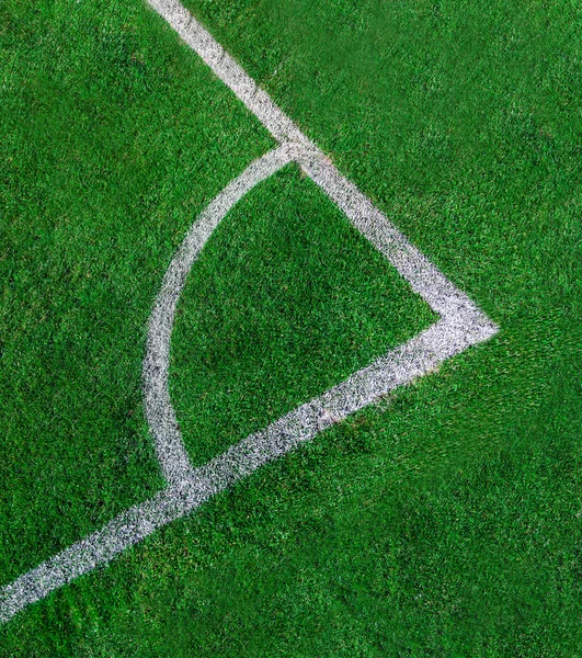 Esquina del campo de fútbol de césped artificial — Foto de Stock