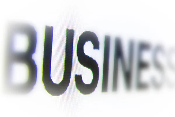 Business Lettering no fundo branco da tela de televisão — Fotografia de Stock
