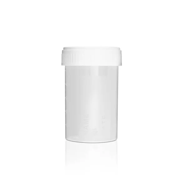 Steriler medizinischer Kunststoff-Behälter für medizinische Laboranalysen — Stockfoto