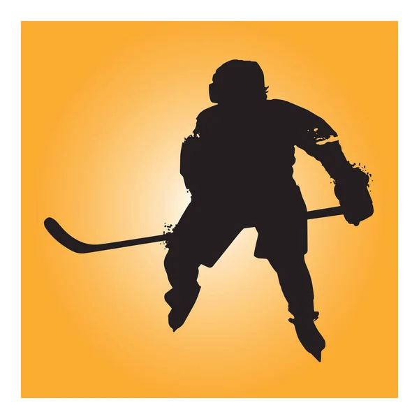 Silueta del jugador de hockey — Archivo Imágenes Vectoriales