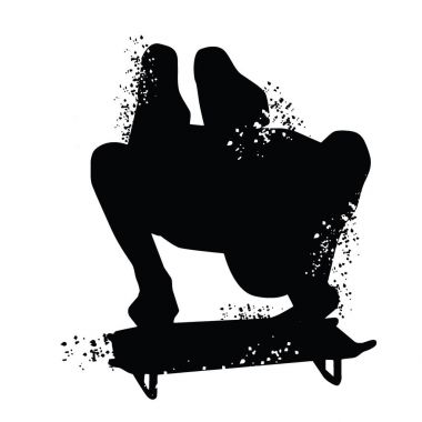 Beyaz arka plan üzerinde izole vektör iskelet spor siluet