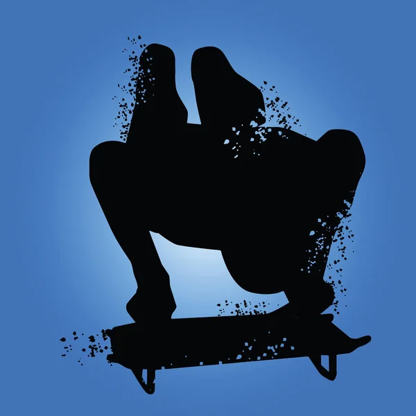 Silhouette sport squelette vectoriel isolée sur fond bleu — Image vectorielle