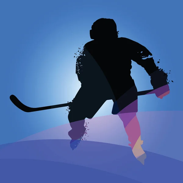 冰球运动员的剪影 — 图库矢量图片