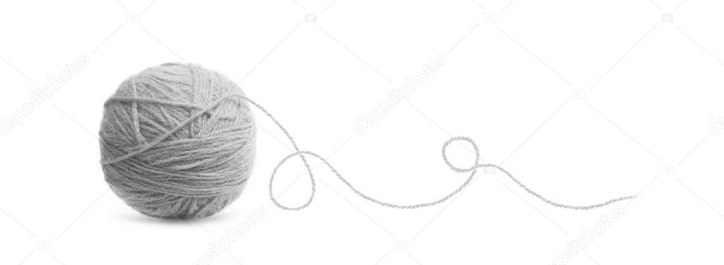 Grey ball of Threads wool yarn