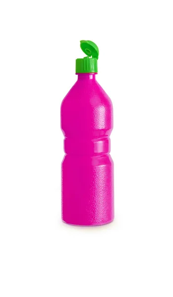 Rosa Plastiksaft, Sirupflasche — Stockfoto