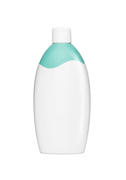 Lege witte kunststof cosmetica, shampoo of gel fles — Stockfoto